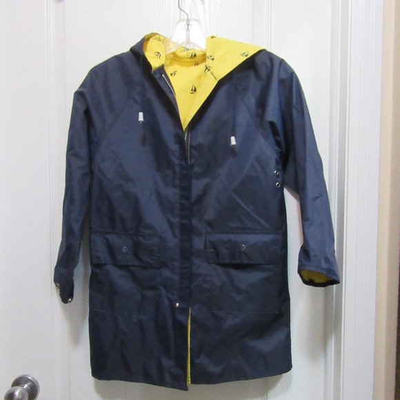 Girls size 10 Rain Coat Reversible with hood - Picture 1 of 7
